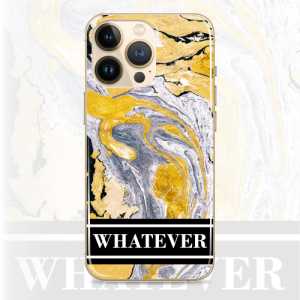 Silikonska Maskica - "Whatever" zlatno bijeli marble - MBL23