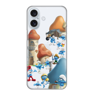 Silikonska Maskica za iPhone 16 Plus - Smurfs