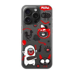 Silikonska Maskica za iPhone 16 Pro Max - Doodle Red