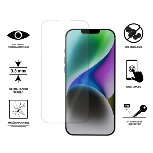 Zaštitno Staklo za ekran za iPhone 14 / 16e (2D) - Prozirno