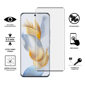 Zaštitno Staklo za ekran za Redmi Note 14 Pro Plus (3D zaobljeno) - (Prozirno sa crnim rubovima)