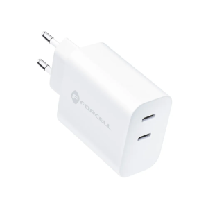 Forcell Adapter -2x USB C - 3A - 35W - Power Delivery i Quick Charge 4.0