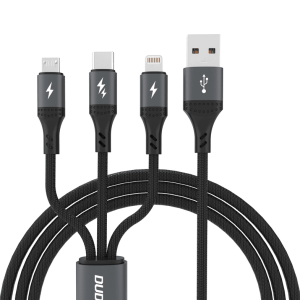 Dudao 3u1 USB kabel - Type C + Micro USB + Lightning, 120cm, 60W