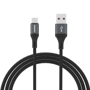 Dudao USB na Type C pleteni kabel 1.2M (5A) - Crni