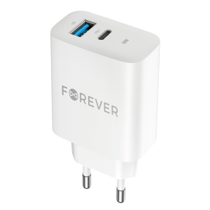 Forever zidni punjač QC - USB + Type C - 30W