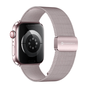 Forcell magnetni čelični remen za Apple Watch 42 / 44 / 49 mm – rozi