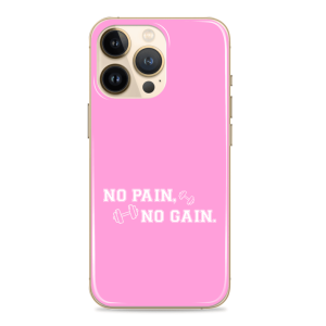 Silikonska maskica za mobitel - No pain, no gain - Pink - Gym - 30