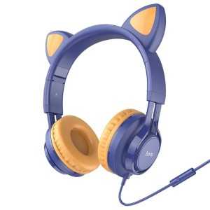 HOCO slušalice s mikrofonom W36 Cat Ear - tamnoplave