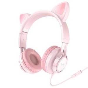 HOCO slušalice s mikrofonom W36 Cat Ear - roze