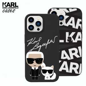 Crna Karl Lagerfeld Silikonska Maskica za iPhone 13 Pro - više motiva
