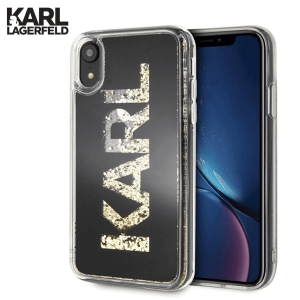 Karl Lagerfeld Glitter Fun za iPhone XS Max – Crna