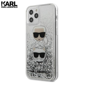 Karl Lagerfeld Glitter Karl&Choupette maskica za iPhone 12 Pro Max – Srebrna
