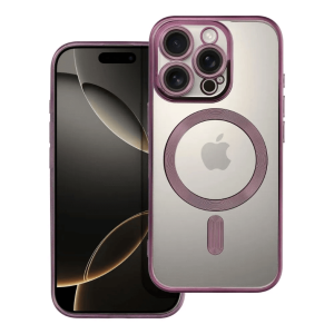 MagSafe Prozirna Silikonska maskica sa ljubičastim rubovima za iPhone 16 Pro