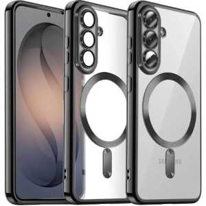 MagSafe Prozirna Silikonska maskica sa crnim rubovima za Samsung Galaxy S26