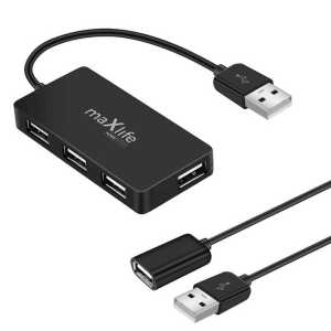 Maxlife USB hub - 4x USB port - 15 cm - kabel 1,5 m