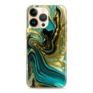 Silikonska Maskica za mobitel - Zlatno zeleni proliveni marble - MBL30