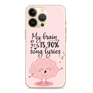 Silikonska maskica za mobitel - "My brain is 90% song lyrics" - Q-23