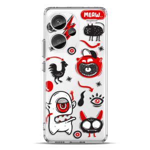 Silikonska Maskica za Redmi Note 13 Pro Plus - Doodle Red