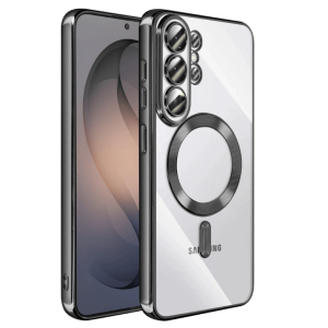 MagSafe Prozirna Silikonska maskica sa crnim rubovima za Samsung Galaxy S26 Ultra