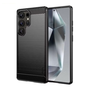 Silikonska Carbon Maskica za Samsung Galaxy S25 Ultra - Crna