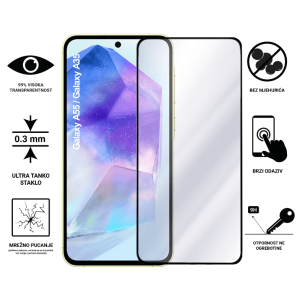 Zaštitno Staklo za ekran za Samsung Galaxy A35 (3D) - (Prozirno sa crnim rubovima)