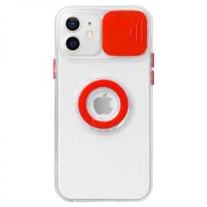 Prozirna Ring Silikonska Maskica s zaštitom za kameru za iPhone 12 - Više boja