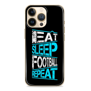 Silikonska Maskica za mobitel - "Eat, sleep, football, repeat" - SP39