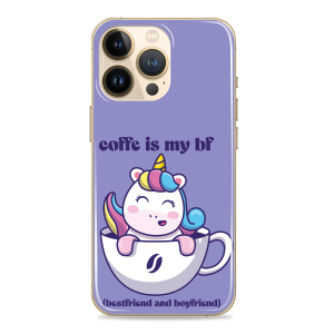 Silikonska maskica za mobitel - Coffee is my bf - uni-06