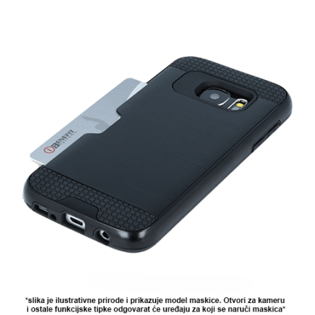 Crna - Defender Card Silikonska Maskica za Galaxy S5 40487