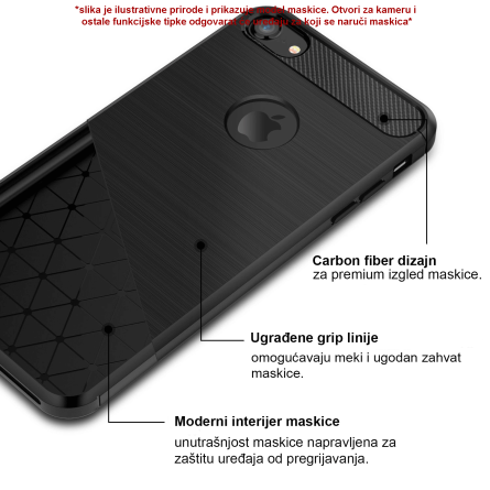 Silikonska Carbon Maskica za Honor 7c/Y7 (2018)/Y7 Prime (2018) 39425