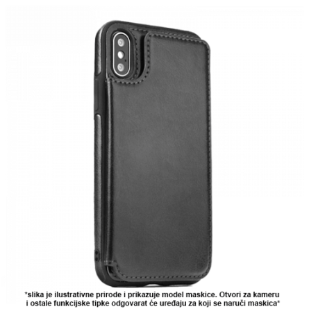 Maskica od Eko Kože sa Magnetom za iPhone X/XS - Crna 41317