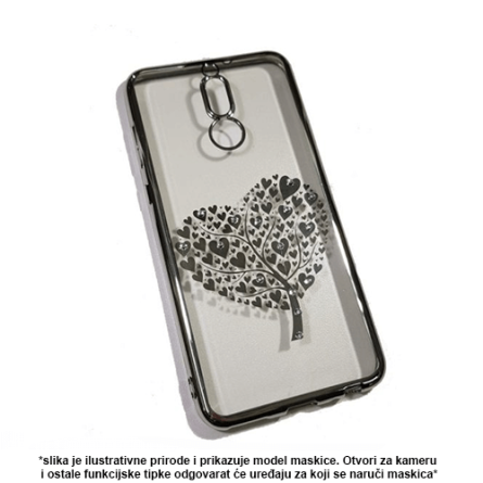 Beeyo Hearts Tree Silikonska maskica za Mate 10 Lite - Silver 42015