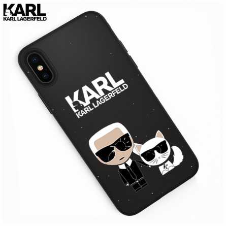 Crna Karl Lagerfeld Silikonska Maskica za iPhone X / XS 108074