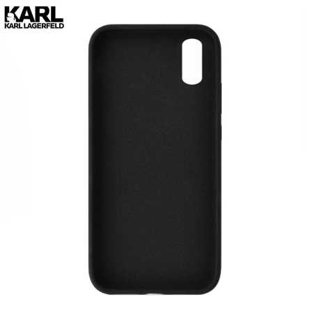 Crna Karl Lagerfeld Silikonska Maskica za iPhone X / XS 108075