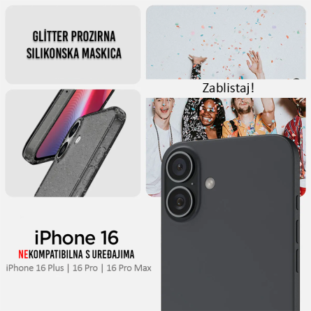 Smokey Silikonska Glitter Maskica za iPhone 16 249750