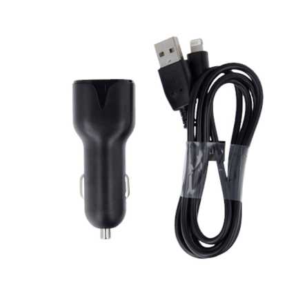Autopunjač - 2x USB na Lightning kabel -  2.4A  - 100cm 202484