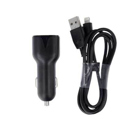 Autopunjač - 2x USB na Lightning kabel - 2.4A  - 100cm 202484