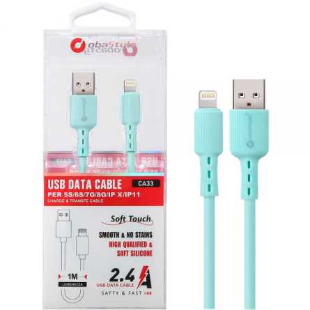 2.4A USB Lightning Punjački/Data kabel (100 cm) – Više boja 123289
