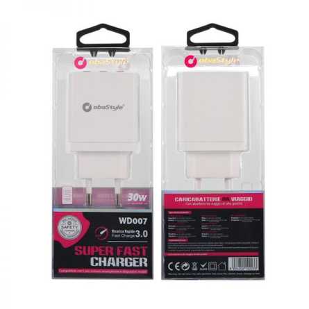 2.4A Dual Usb + 3.0A QC Adapter - Zidni punjač 137715