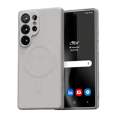 MagSafe Mekana Silikonska maskica za Samsung Galaxy S25 Ultra - Titanium Siva 261190