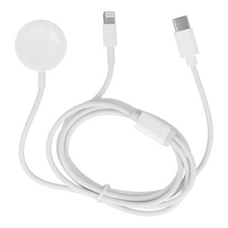Kabel za punjenje 2u1 za Lightning i Apple Watch - Bijeli 140969