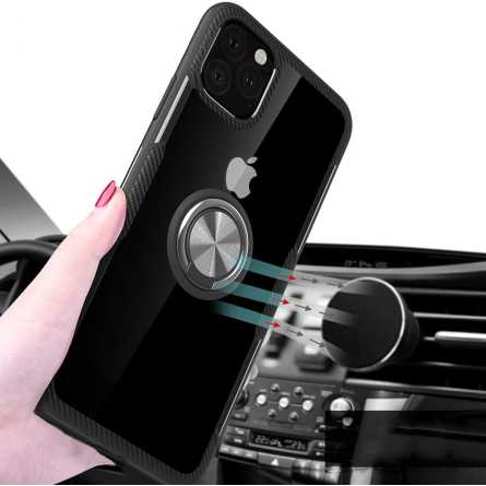 Carbon prozirna Ring Silikonska Maskica za iPhone 12 132498