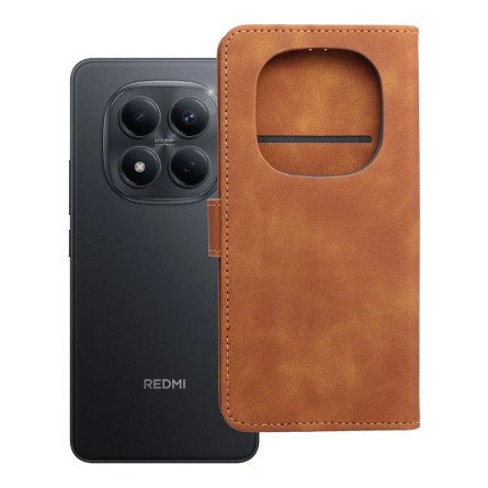 Tender Preklopna Maskica od umjetne kože za Xiaomi Redmi Note 15 Pro 4G - Smeđa 266489