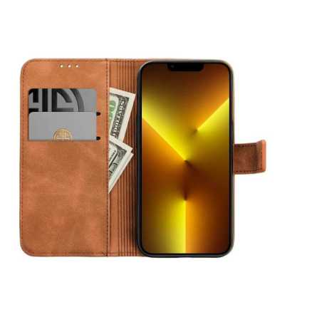 Tender Preklopna Maskica od umjetne kože za Xiaomi Redmi Note 15 Pro 4G - Smeđa 266488