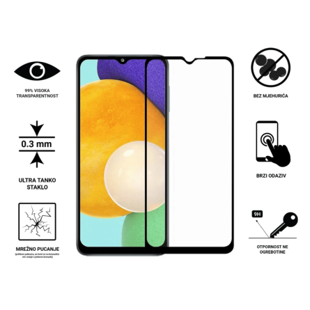 Zaštitno Staklo za ekran za Samsung Galaxy A13 4G (3D) - (Prozirno sa crnim rubovima) 248755