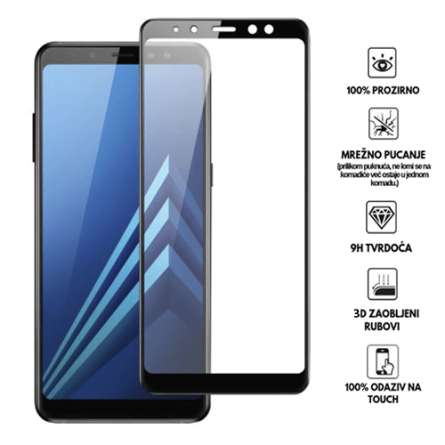 3D Zaobljeno Kaljeno Staklo za Galaxy A8 / A5 (2018) 34030