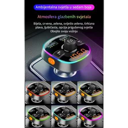 Transmiter FM MP3 Bluetooth 5.0 - TF Čitač kartica - 2xUSB - QC 3.0 222653