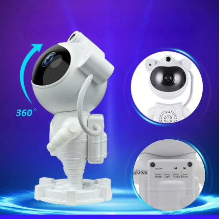 LED Astronaut star projektor i bežični zvučnik X2501 - crveni 254036