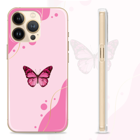 Silikonska maskica za mobitel - Pink Butterfly - babe11 240375