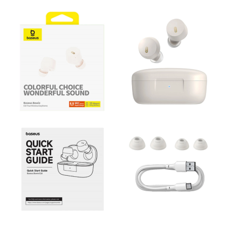 Baseus Bluetooth Slušalice TWS E18 - Bijele 249242